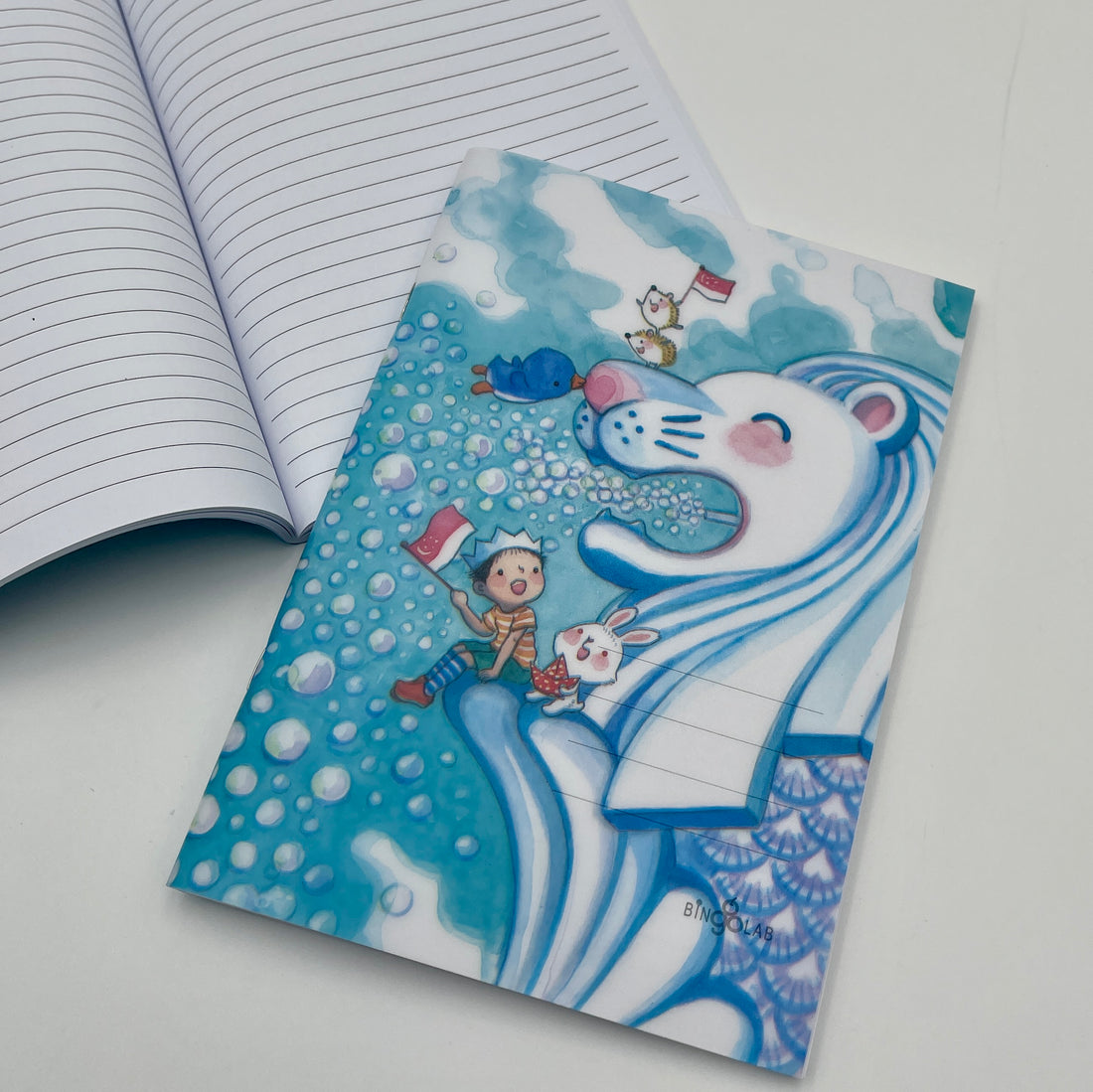 Ah Guo Merlion Big Love A5 Ruled Notebook (58 Sheets)