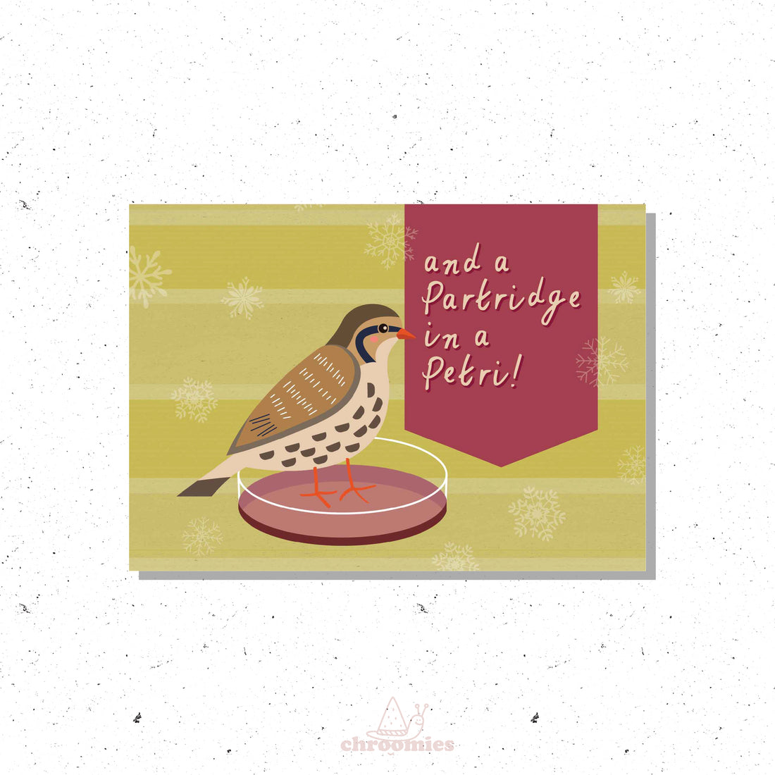 Partridge in a Petri (Dish) Christmas Card