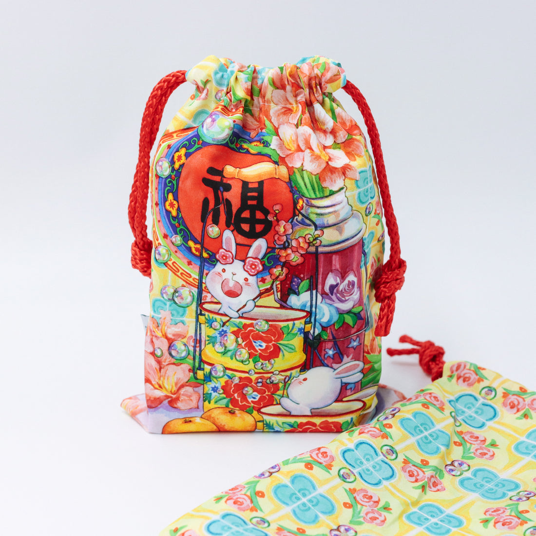Bunny-ful Year | Reversible Drawstring Pouch CNY 2023