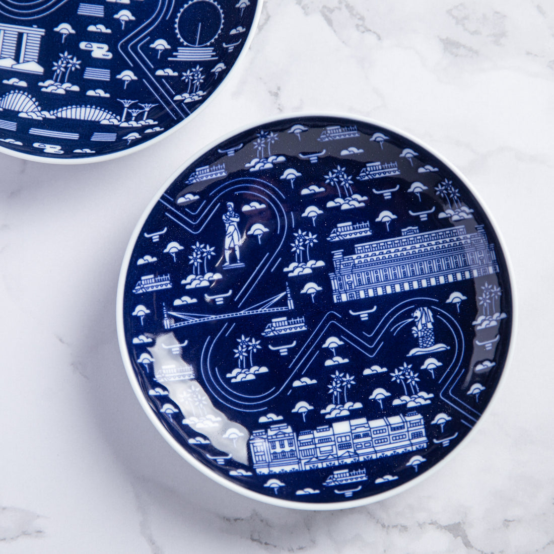 Singapore River Architecture Porcelain Plate