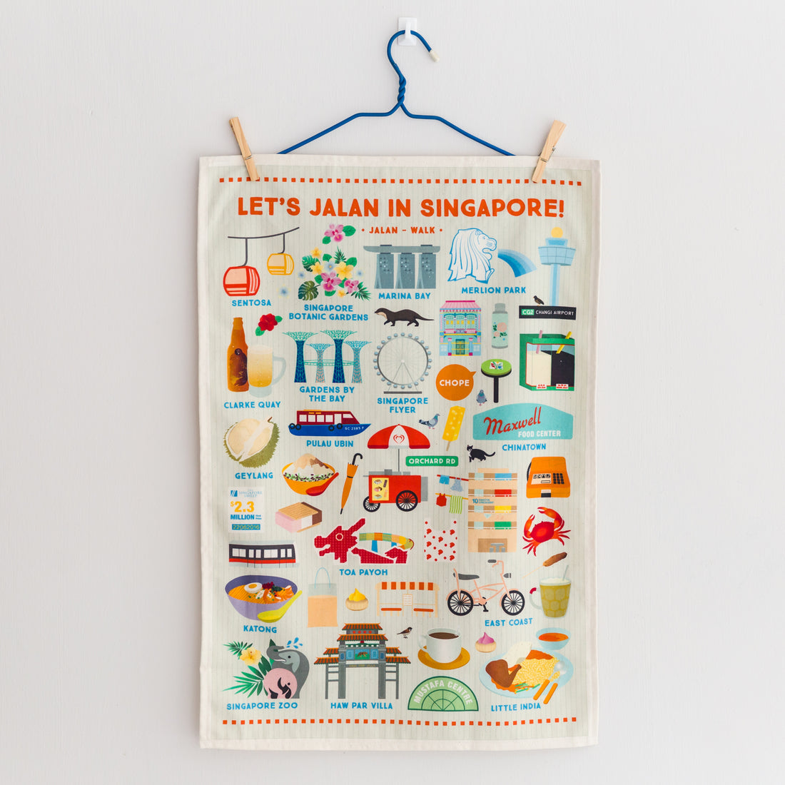Let's Jalan in Singapore Tea Towel