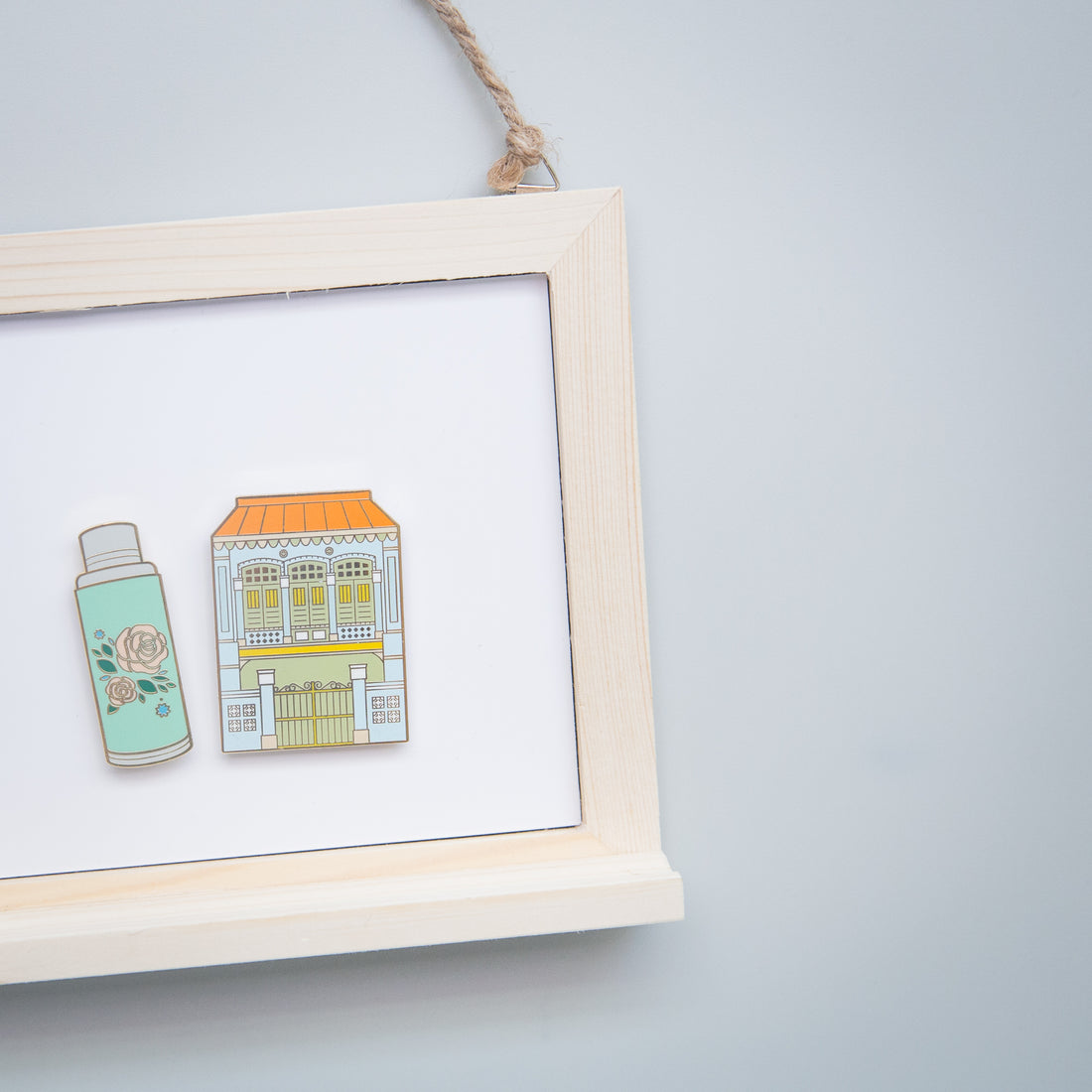 Blue Green Shophouse & Flask Magnet Set
