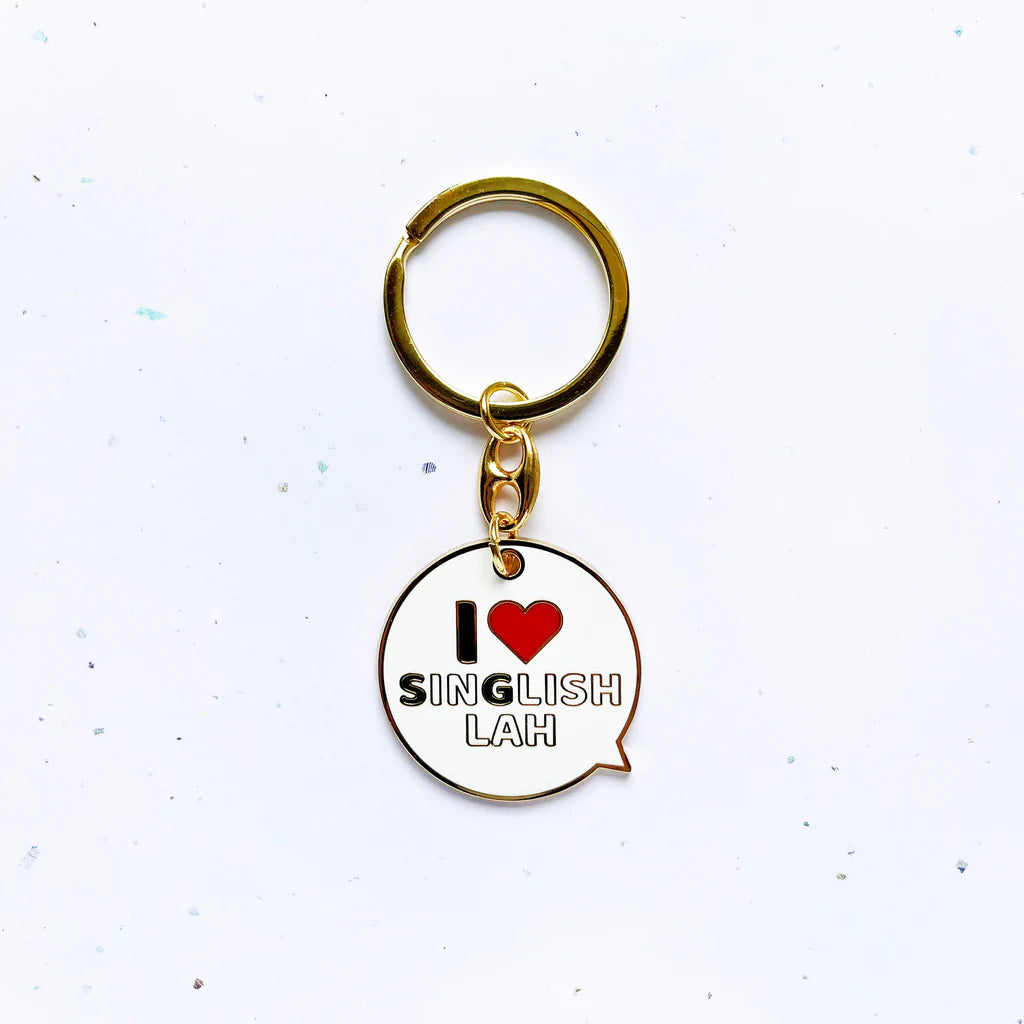 I Love Singlish Lah Keychain