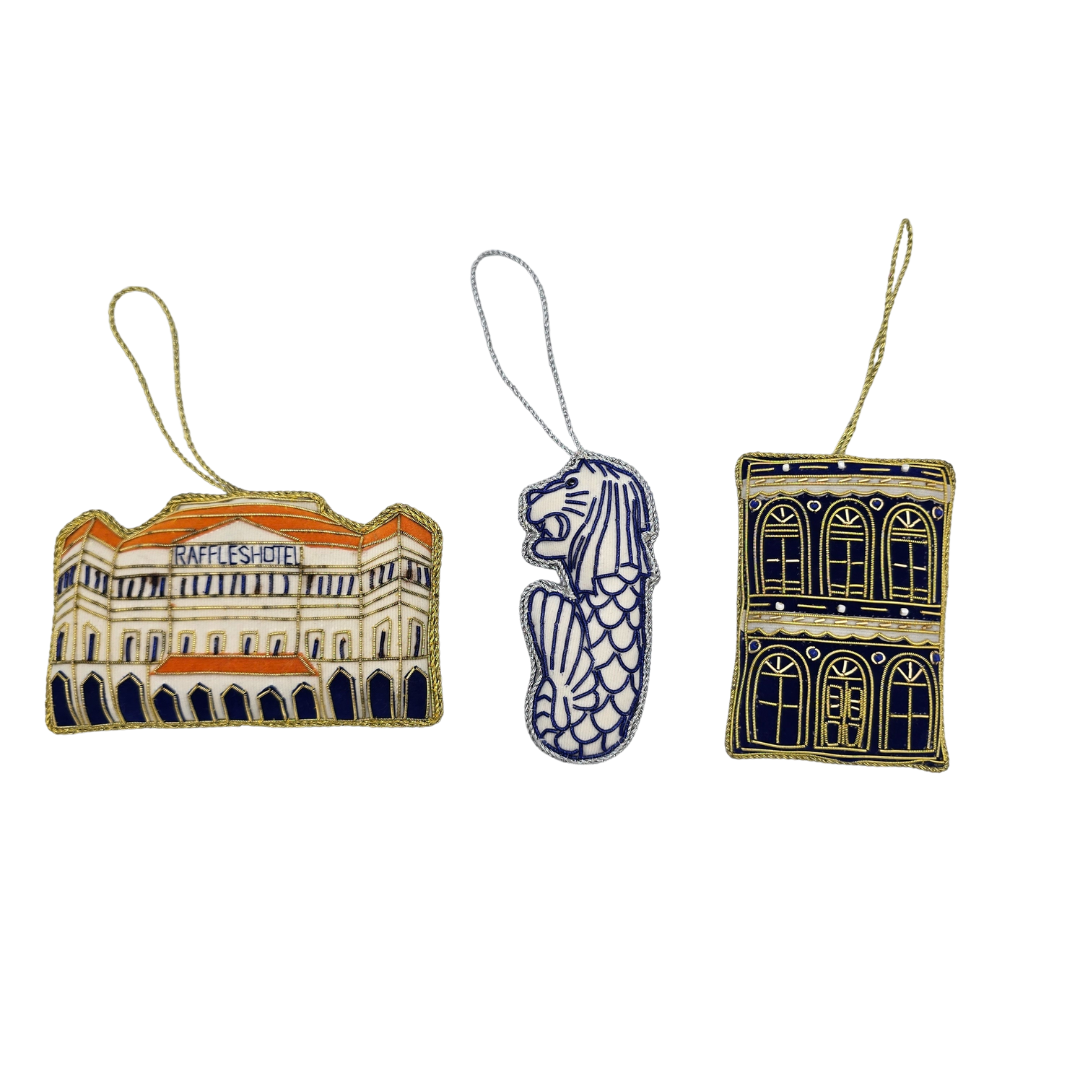 Ginger Lily Embroidery Christmas Ornament