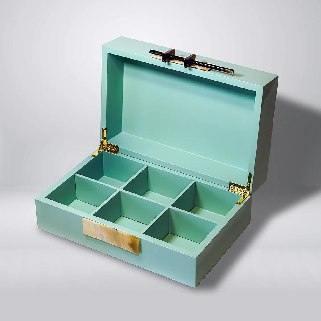 Turquoise Lacquer Jewellery Box - Turquoise Shophouses