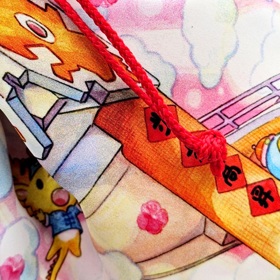 Dragon Year CNY 2024 | 龙宝步步高 Soaring Higher Longing Further Reversible Drawstring Pouch