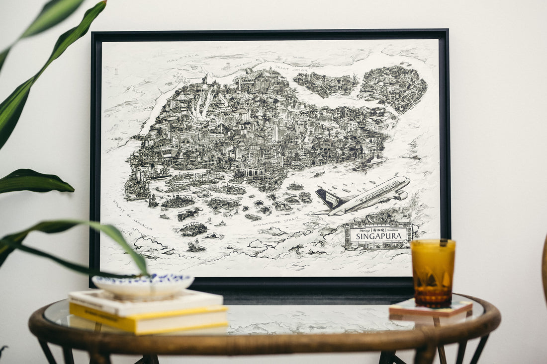 Peta Singapura Print