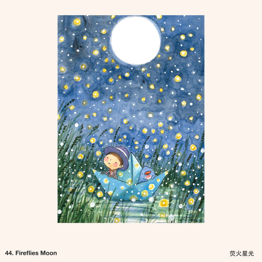44. Fireflies Moon Artwork