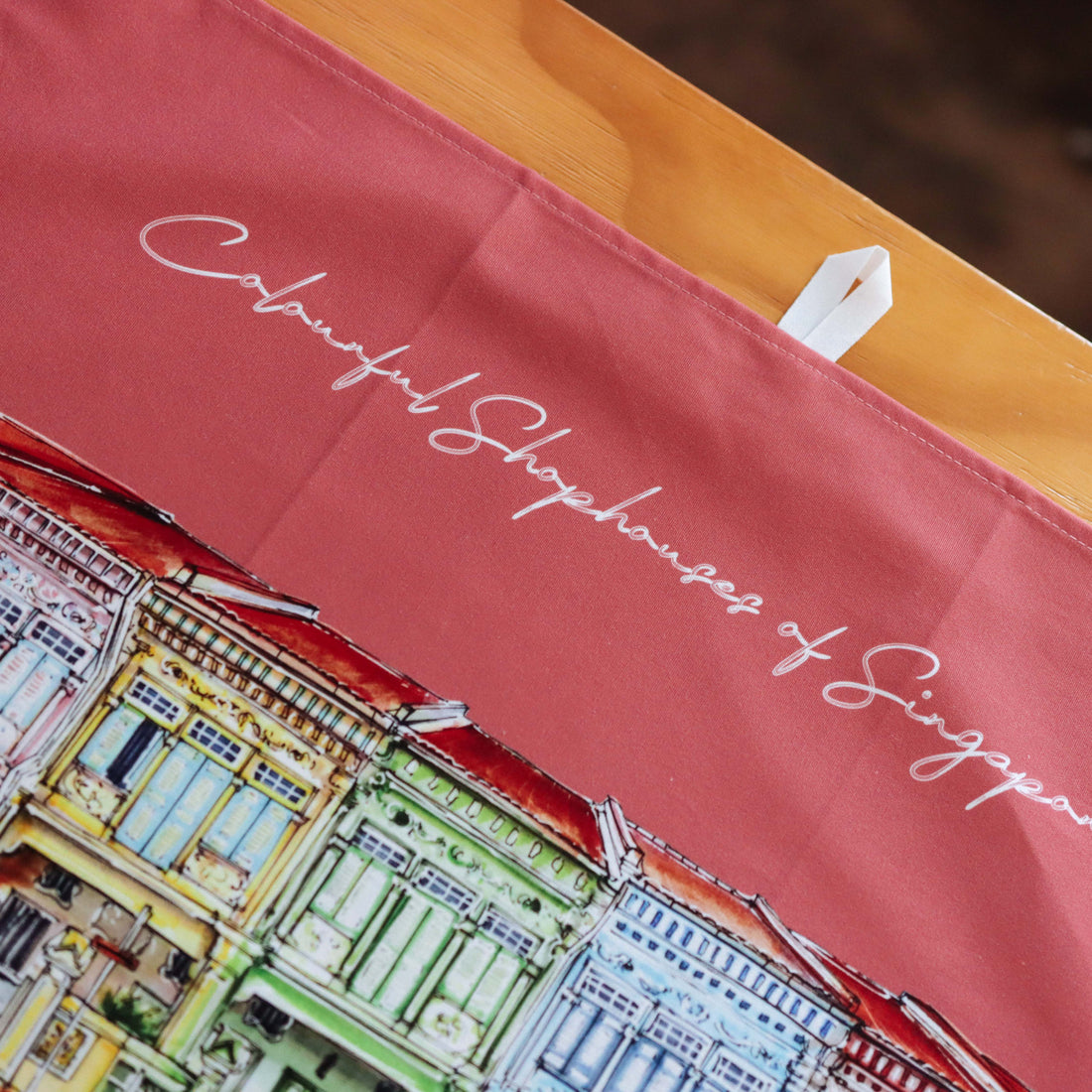 Colourful Shophouses Organic Cotton Tea Towel