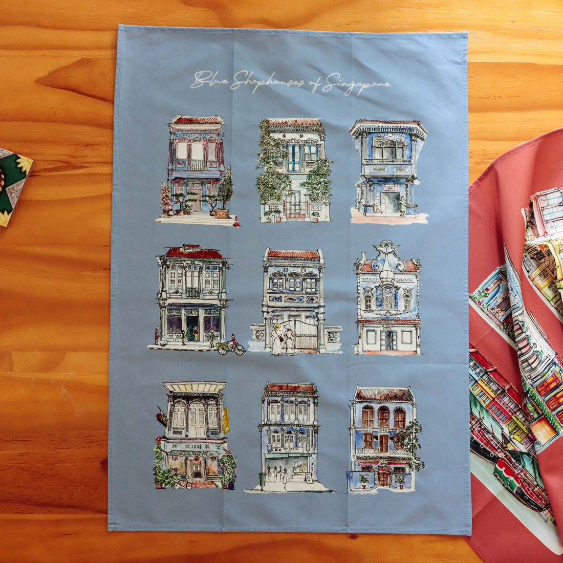 Blue Shophouses Organic Cotton Tea Towel