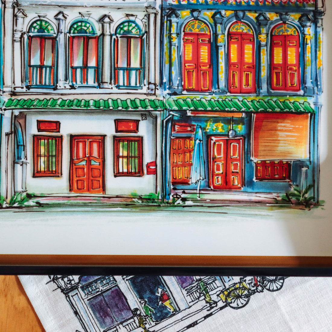 Blue Lacquer Tray - Emerald Hill
