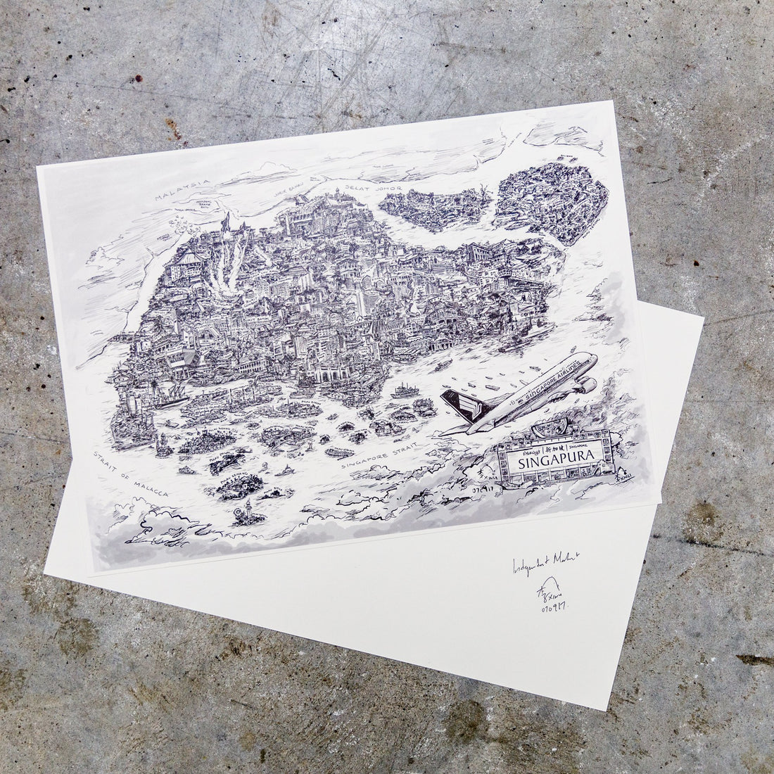 Peta Singapura Print