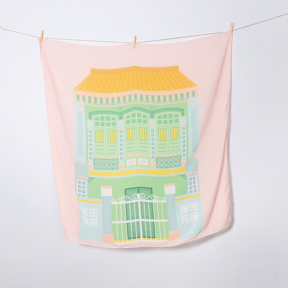 Blue Shophouse Scarf