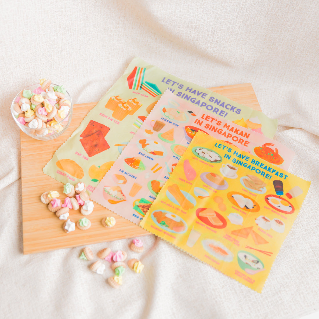 Singapore Breakfast Beeswax Food Wrap