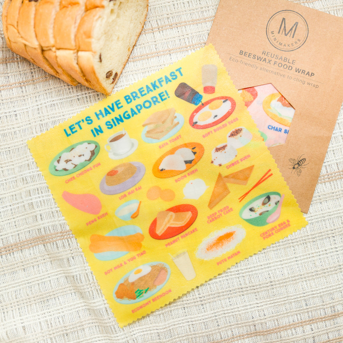 Singapore Breakfast Beeswax Food Wrap