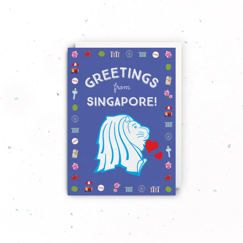 Greetings from Singapore (Merlion) Card