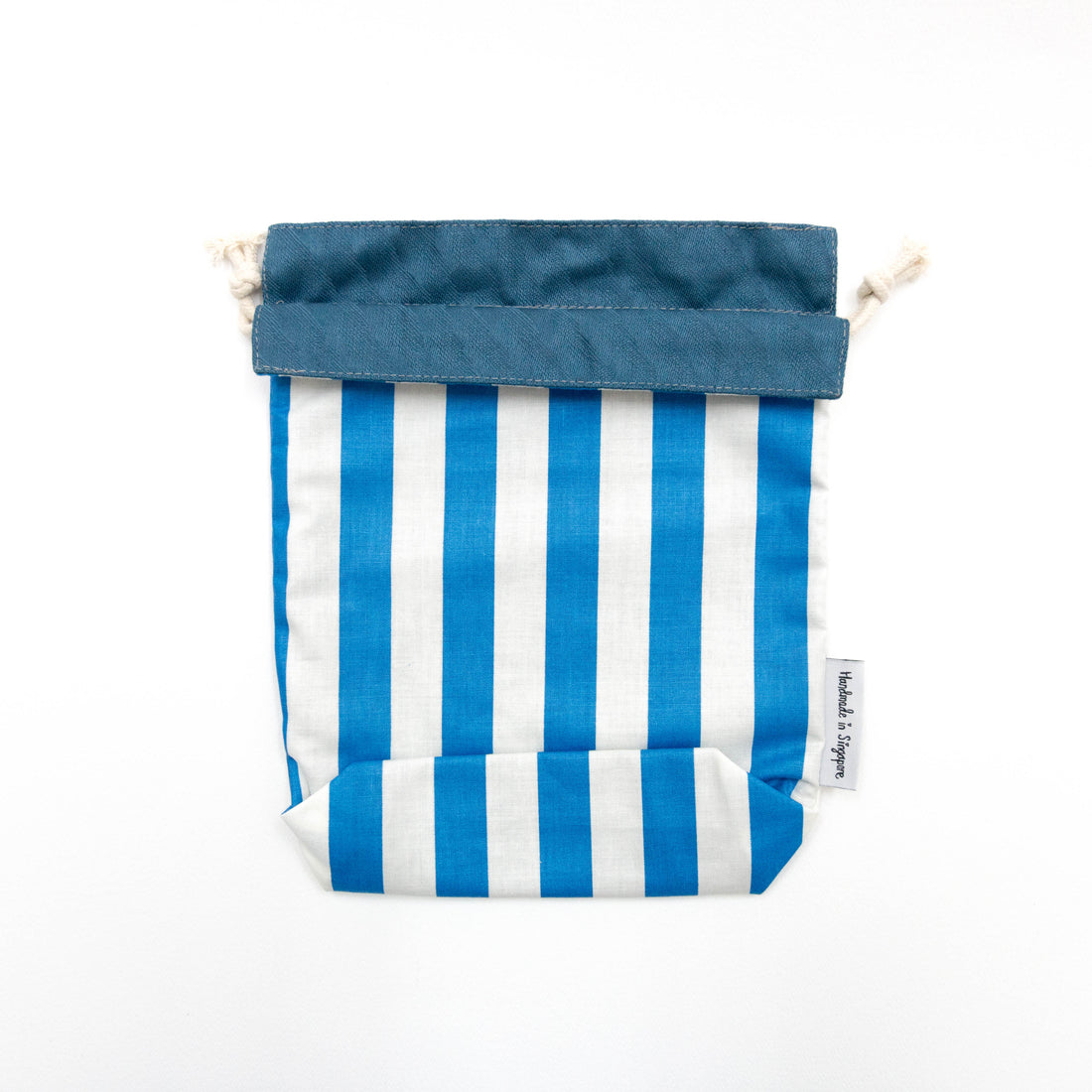 Blue Stripes x Navy Reversible Drawstring Pouch