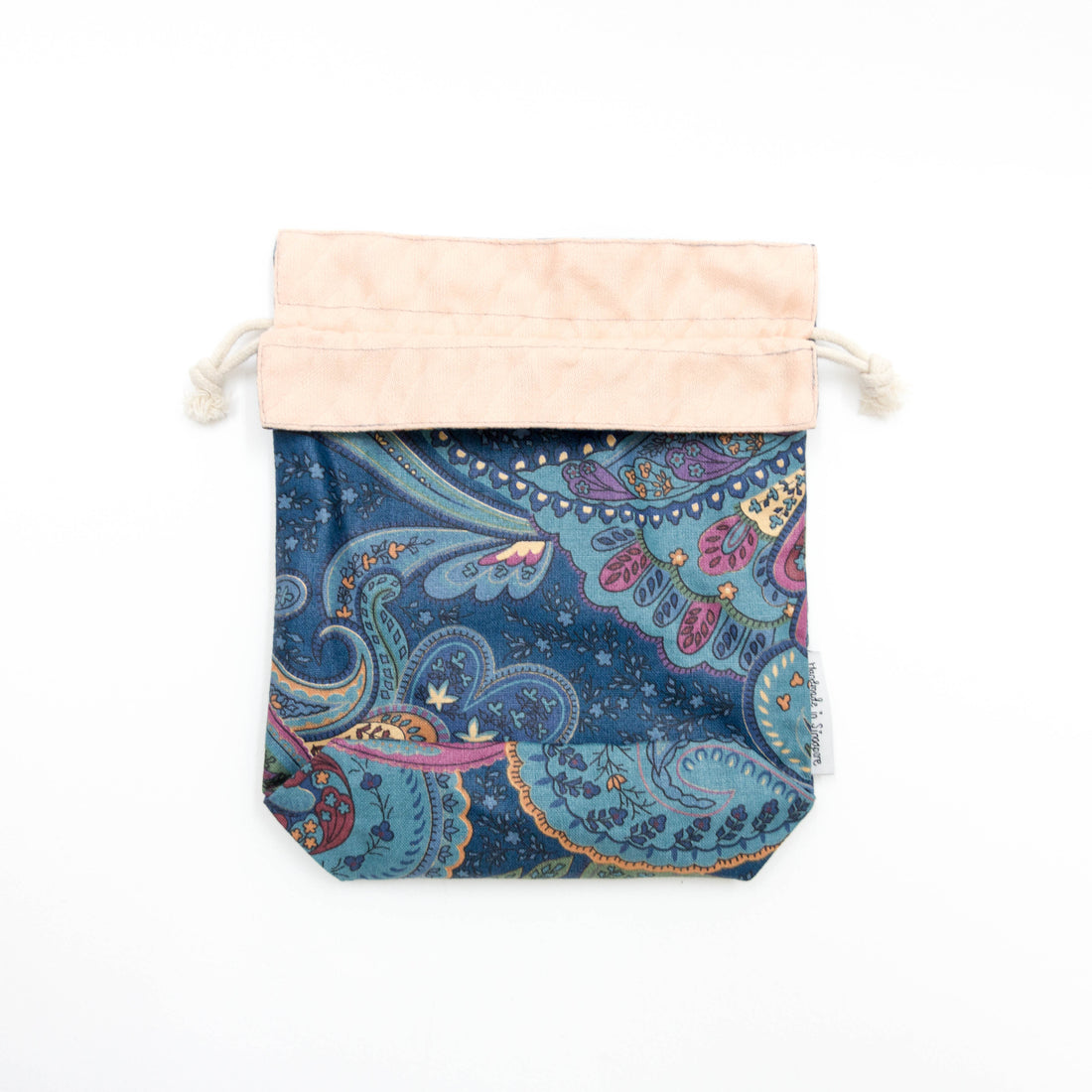Blue Paisley x Pink Reversible Drawstring Pouch