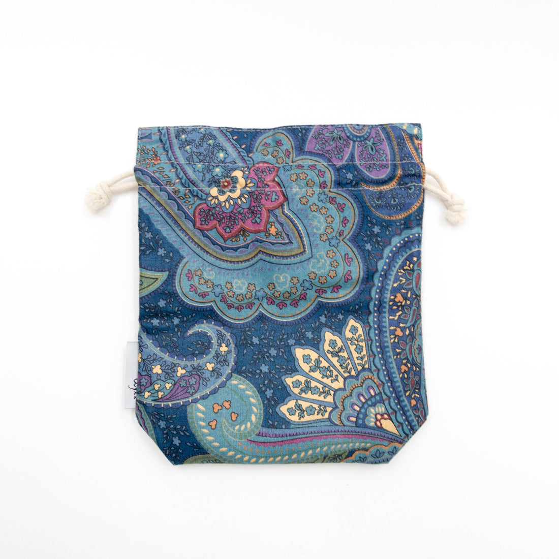 Blue Paisley x Pink Reversible Drawstring Pouch