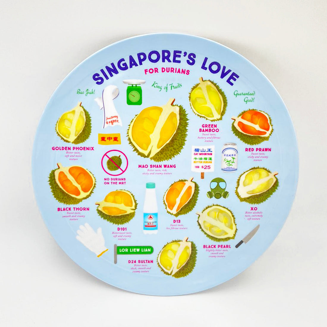 Singapore's Love for Durian Melamine Plate