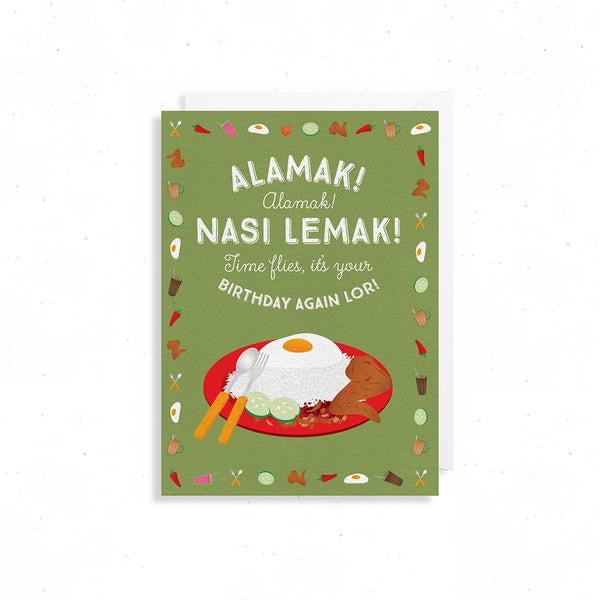 Alamak Nasi Lemak Birthday Card